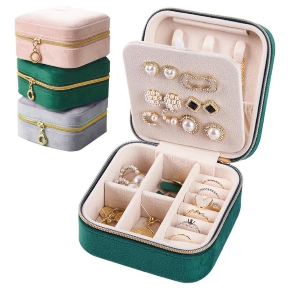 Elegant Travel Jewelry Organizer Green